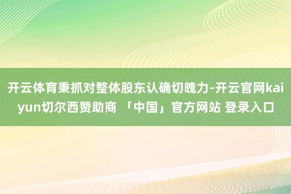 开云体育秉抓对整体股东认确切魄力-开云官网kaiyun切尔西赞助商 「中国」官方网站 登录入口
