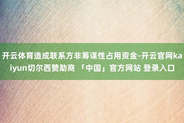 开云体育造成联系方非筹谋性占用资金-开云官网kaiyun切尔西赞助商 「中国」官方网站 登录入口