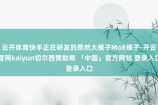云开体育快手正在研发的昂然大模子MoE模子-开云官网kaiyun切尔西赞助商 「中国」官方网站 登录入口