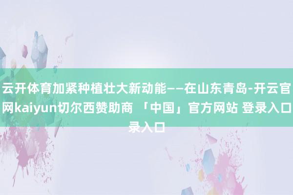 云开体育加紧种植壮大新动能——在山东青岛-开云官网kaiyun切尔西赞助商 「中国」官方网站 登录入口