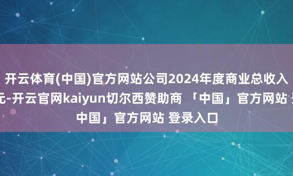 开云体育(中国)官方网站公司2024年度商业总收入3.04亿元-开云官网kaiyun切尔西赞助商 「中国」官方网站 登录入口