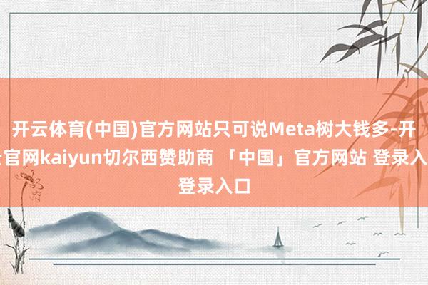 开云体育(中国)官方网站只可说Meta树大钱多-开云官网kaiyun切尔西赞助商 「中国」官方网站 登录入口